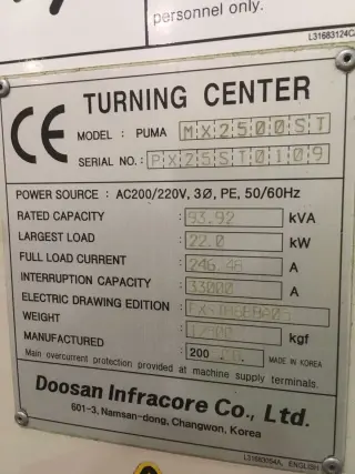 Токарный станок Doosan PUMA MX 2500 Multitasking 760 x 1000 mm Mach4metal 4169