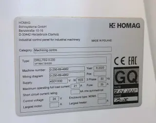 Сверлильно-присадочный станок с фрезером Homag DrillTeq V-200 (BHX 055), 2020г