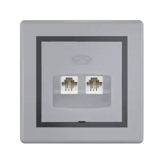 Розетка скрытой установки CADUCEUS ALING PRESTIGE, 2хRJ12 6P2C, двойная, телефонная