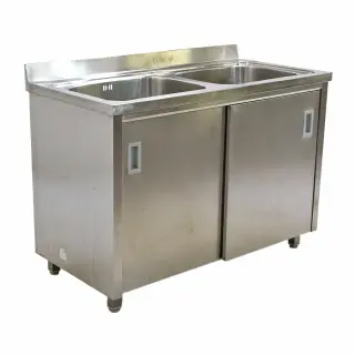 Ванна моечная двухсекционная 1200х600х840 ц/т, купе, борт