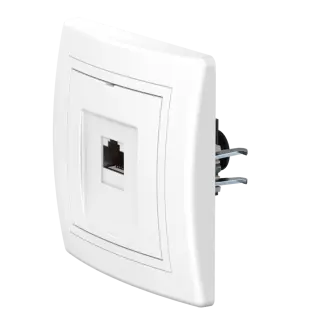 Розетка скрытой установки CADUCEUS ALING PRESTIGE компьютерная с модулем Keystone RJ45 8P8C, cat.6A, S/FTP