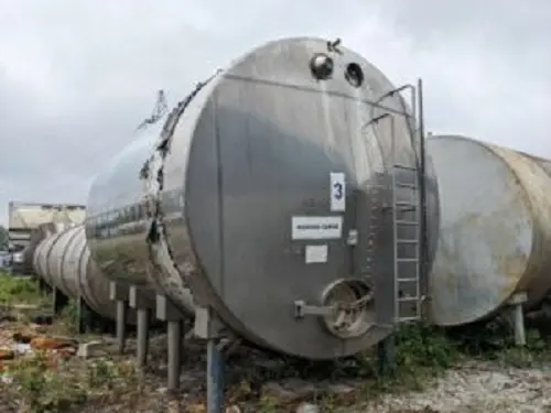 Емкости нержавеющие, объем -25 куб.м., горизонтальные, термос