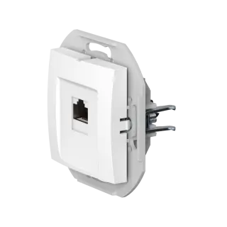 Розетка скрытой установки CADUCEUS ALING PRESTIGE компьютерная с модулем Keystone RJ45 8P8C, cat.6, UTP, механизм