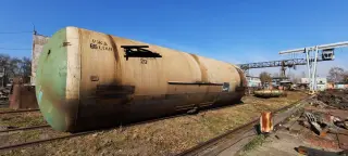 ЖД емкость, резервуар, котел 86 м3 снята с колес