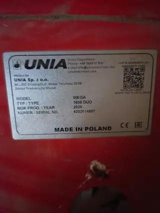 Картофелекопалка Unia WEGA 1600 DUO