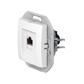 Розетка скрытой установки CADUCEUS ALING PRESTIGE компьютерная с модулем Keystone RJ45 8P8C, cat.6A, UTP, механизм