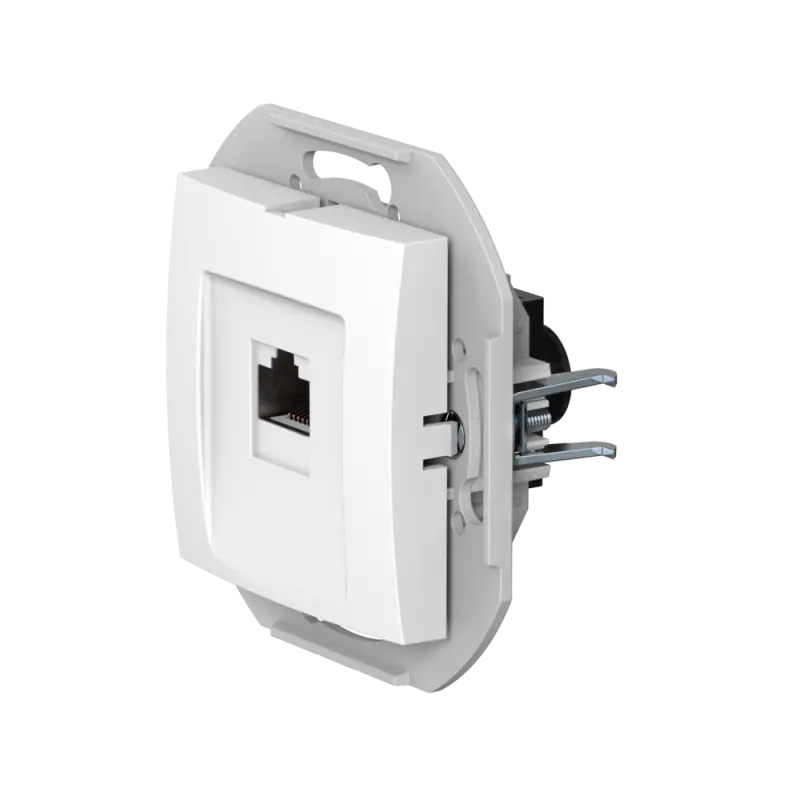 Розетка скрытой установки CADUCEUS ALING PRESTIGE компьютерная с модулем Keystone RJ45 8P8C, cat.6A, UTP, механизм