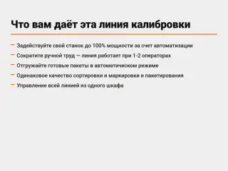 Линия калибровки, маркировки и пакетирования доски