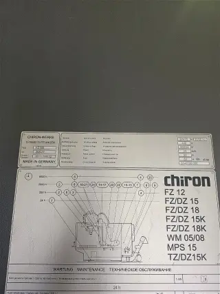 Обрабатывающий центр вертикально-фрезерный 4-х осевой (ЧПУ) FZ18S CHIRON (Германия) № 268-27 – 2011г.в