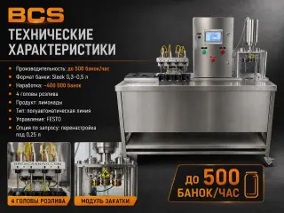 Линия розлива BCS в алюминиевую банку 500 бан/ч
