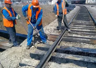 Замена шпалы на железнодорожных подъездных путях