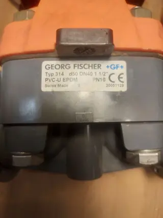 Клапан мембранный диафрагменный тип 314 d50 DN40 1 1/2 PN10 PVC-U