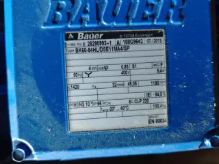 Мотор-редуктор Bauer BK60‑54HL/DSE11MA4/SP: мощность 4 кВт, 32 об/мин