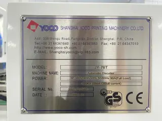 Автоматический пресс для вырубки и тиснения YOCO JY-76T