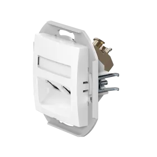 Розетка скрытой установки CADUCEUS ALING PRESTIGE двойная компьютерная с модулями Keystone RJ45 8P8C, cat.6, FTP, механизм