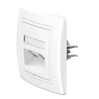 Розетка скрытой установки CADUCEUS ALING PRESTIGE с модулями Keystone 2хRJ12 6P4C, двойная, телефонная