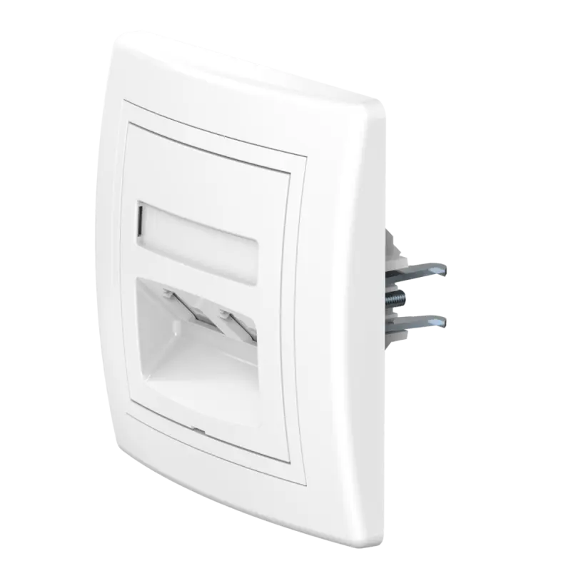 Розетка скрытой установки CADUCEUS ALING PRESTIGE с модулями Keystone 2хRJ12 6P4C, двойная, телефонная
