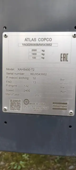 Компрессор Atlas Copco XAHS450 T2