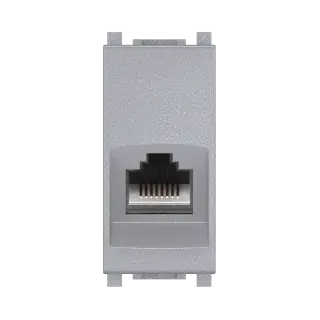 Розетка CADUCEUS ALING EXPERIENCE компьютерная, с модулем Keystone RJ45 8P8C cat.6A, FTP, модульная, экранированная