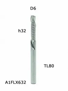 AA1FLX632. Фреза компрессионная однозаходная D6 h32 TL80