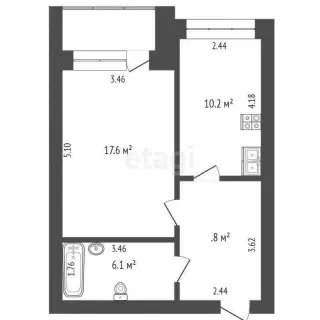 Уютная 1-комнатная квартира 42,6 м² с ремонтом и техникой в 3-м Заречном — заезжай и живи
