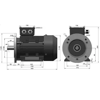 Эл.двигатель ESQ PR 90 L4 GST-Б1-S12-IE2 2.2/1500 IM 2081