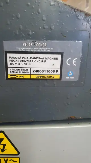 Ленточнопильный станок Pegas - 240 x 280 A-NC-R-F