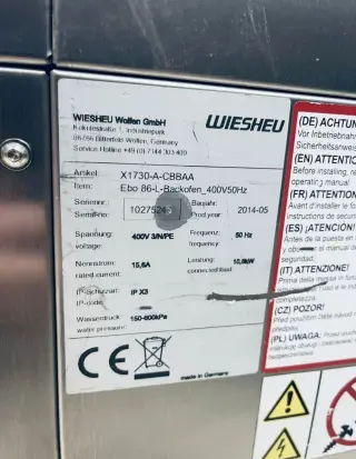 Подовая печь WIESHEU EBO 86Lх86Sх86L на расстойке GS 86M
