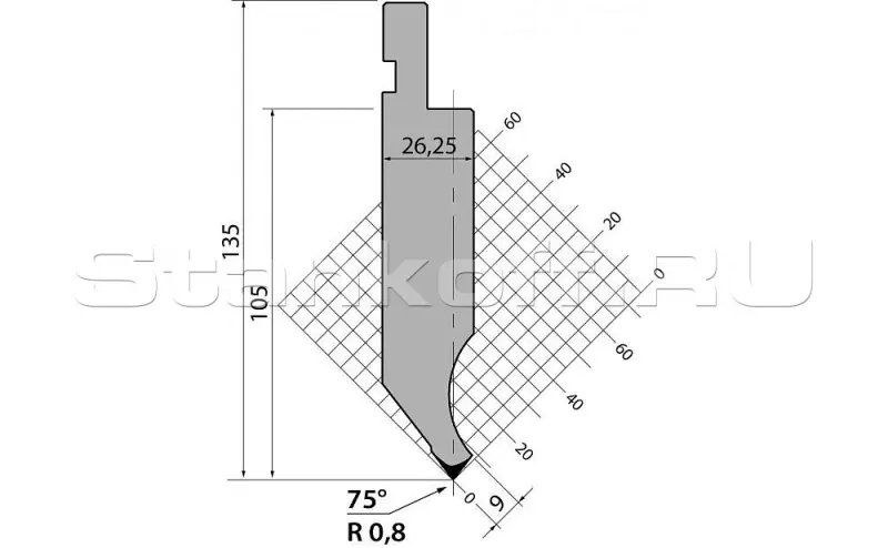 Пуансон R1 классический P.135.75.R08.415