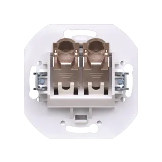 Розетка скрытой установки CADUCEUS ALING PRESTIGE двойная, компьютерная с модулями Keystone RJ45 8P8C, cat.5e, FTP, механизм