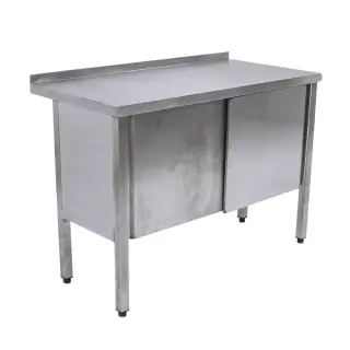 Стол-тумба из нержавеющей стали 1200x600x850 купе, борт