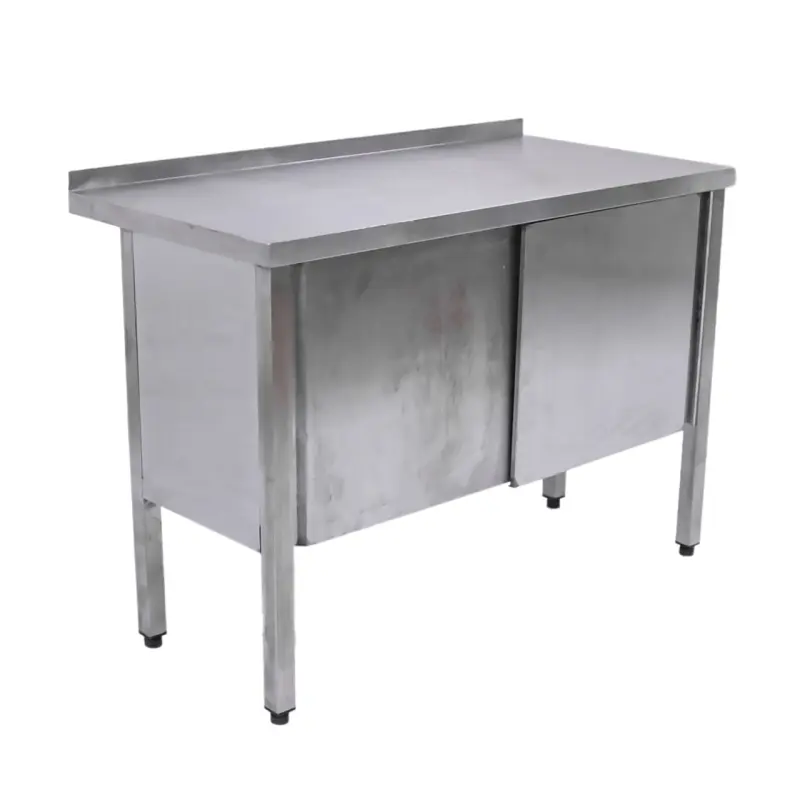Стол-тумба из нержавеющей стали 1200x600x850 купе, борт