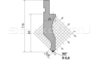 Пуансон для листогиба DK.116.90.R08.795s