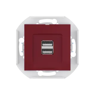 Розетка скрытой установки CADUCEUS ALING PRESTIGE двойная, USB, тип А, для зарядки устройств, 2,1А, 5В=, 250В~, механизм