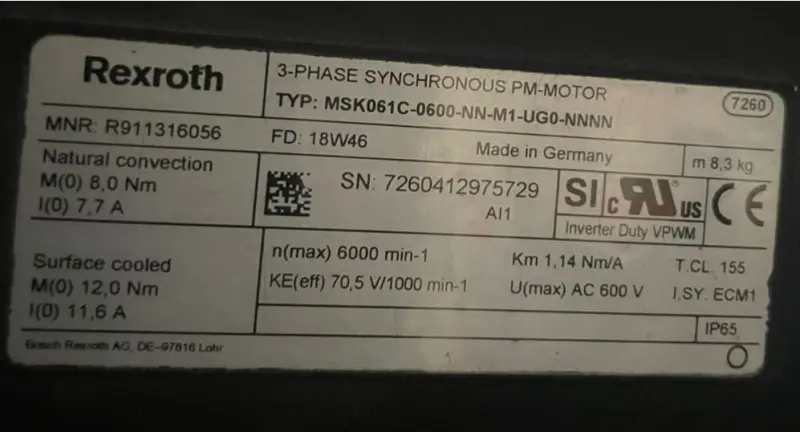 Серво мотор Rexroth MNR R911316056