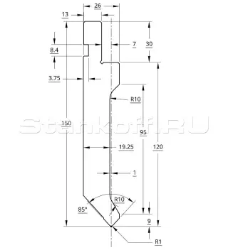 Пуансон для листогибочного пресса P.150.85.R1/F