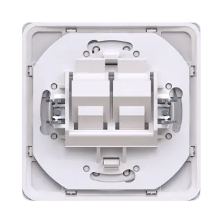 Розетка скрытой установки двойная телефонная CADUCEUS ALING EON с модулями Keystone 2хRJ12 6P4C