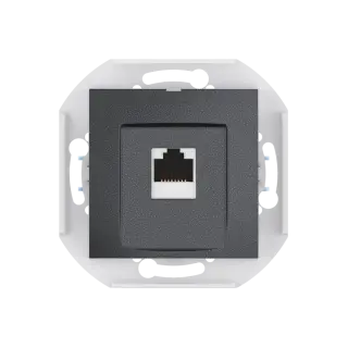 Розетка скрытой установки CADUCEUS ALING PRESTIGE компьютерная с модулем Keystone RJ45 8P8C, cat.6, FTP, механизм