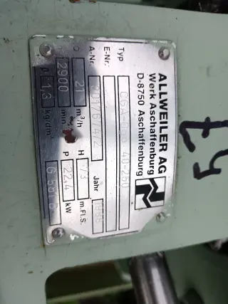 Нефтяной насос ALLWEILER CGA-Cgo 40-250 с хранения