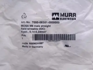 Разъем M8 Вилка Murr Elektronik 7000-08351-0000000