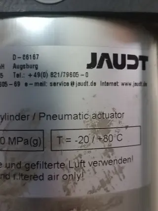 Пневмоцилиндр JAUDT D-86167 р max = 1.0MPa