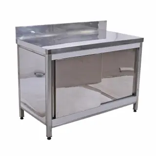 Стол-тумба из нержавеющей стали 1200х600х850 купе, борт