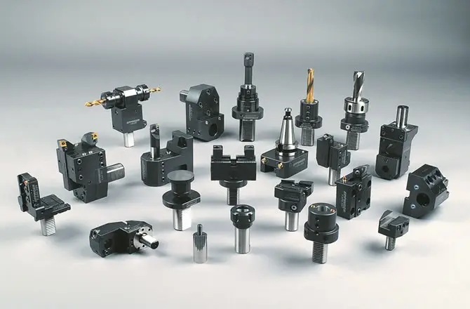 Okuma LT 2000 V16. Держатель инструмента Эппингер. Осевая сверлильно фрезерная головка. радиальная резьбонарезная головка