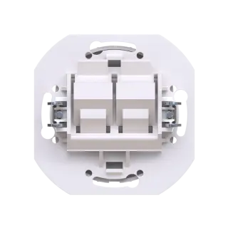 Механизм встраиваемой двойной телефонной розетки CADUCEUS ALING EON с модулями Keystone 2хRJ12 6P4C