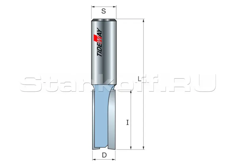 Фреза пазовая Z=2 D=10x30 S=8 TIDEWAY LC01021030G
