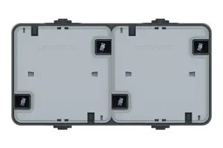 Розетка электрическая двухместная горизонтальная CADUCEUS ALING PROTECTA для открытой проводки, без шторок, с крышкой, 16А, 250В~