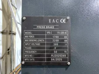 Гидравлический листогибочный пресс IRONMAC HPB-C 170/3200, как новый