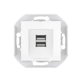 Розетка скрытой установки CADUCEUS ALING PRESTIGE двойная, USB, тип А, для зарядки устройств, 2,1А, 5В=, 250В~, механизм