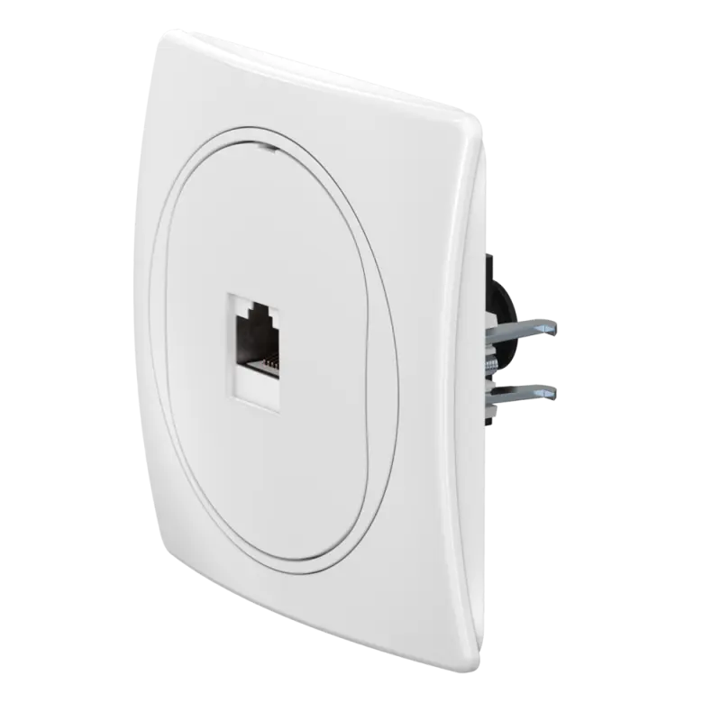 Розетка скрытой установки компьютерная CADUCEUS ALING EON с модулем Keystone RJ45 8P8C, cat.6A, UTP