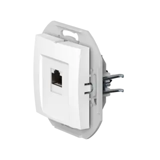 Розетка скрытой установки CADUCEUS ALING PRESTIGE компьютерная с модулем Keystone RJ45 8P8C, cat.6, FTP, механизм